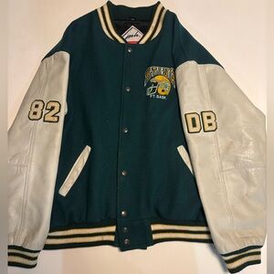 Vintage sting football varsity leather bomber jacket